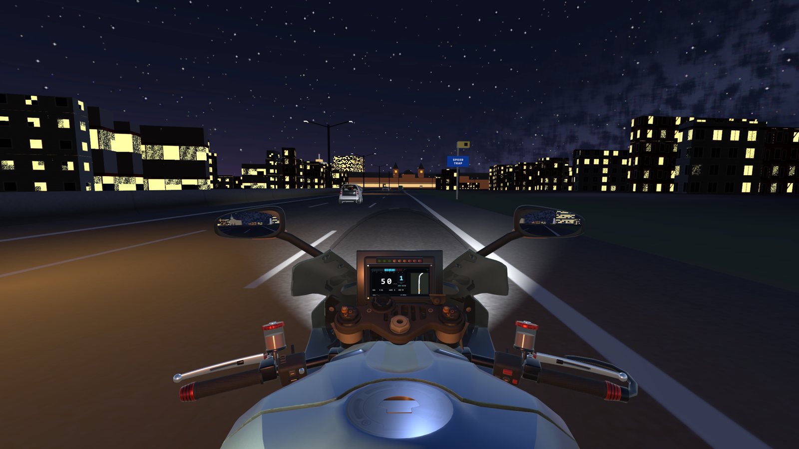 Night on the ring, the city lit up