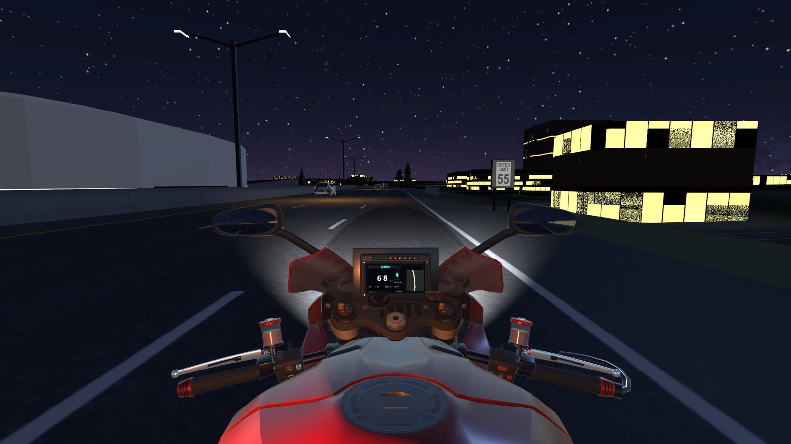 Night round the lit Rose Quarter