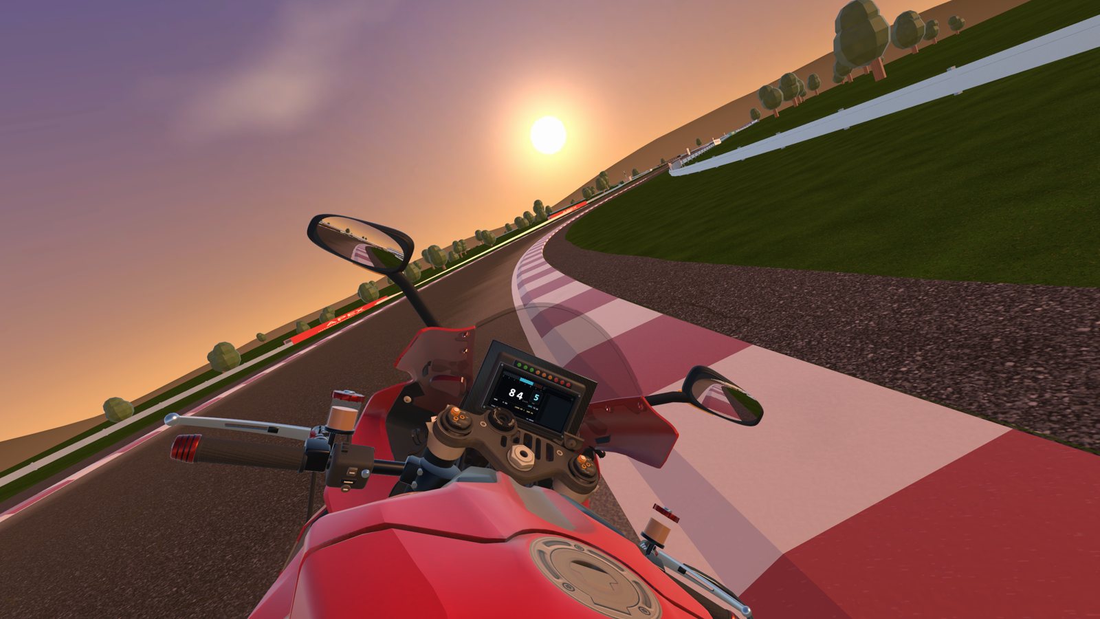 Into the kerbs with the sun ahead