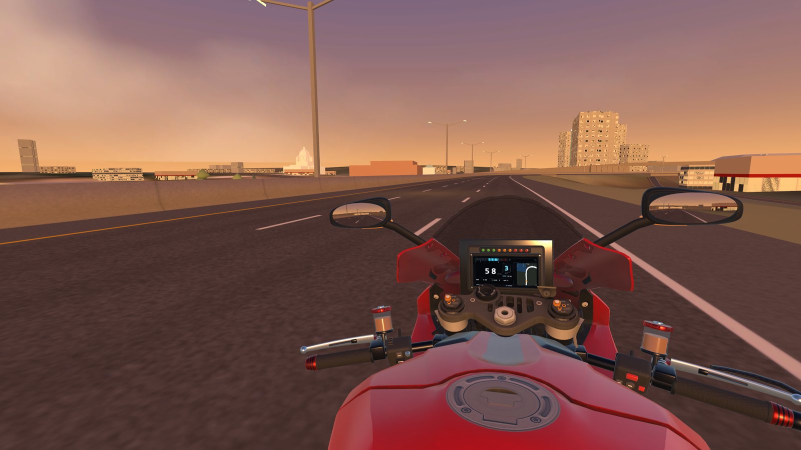 Sunset on US 6, riding into the city