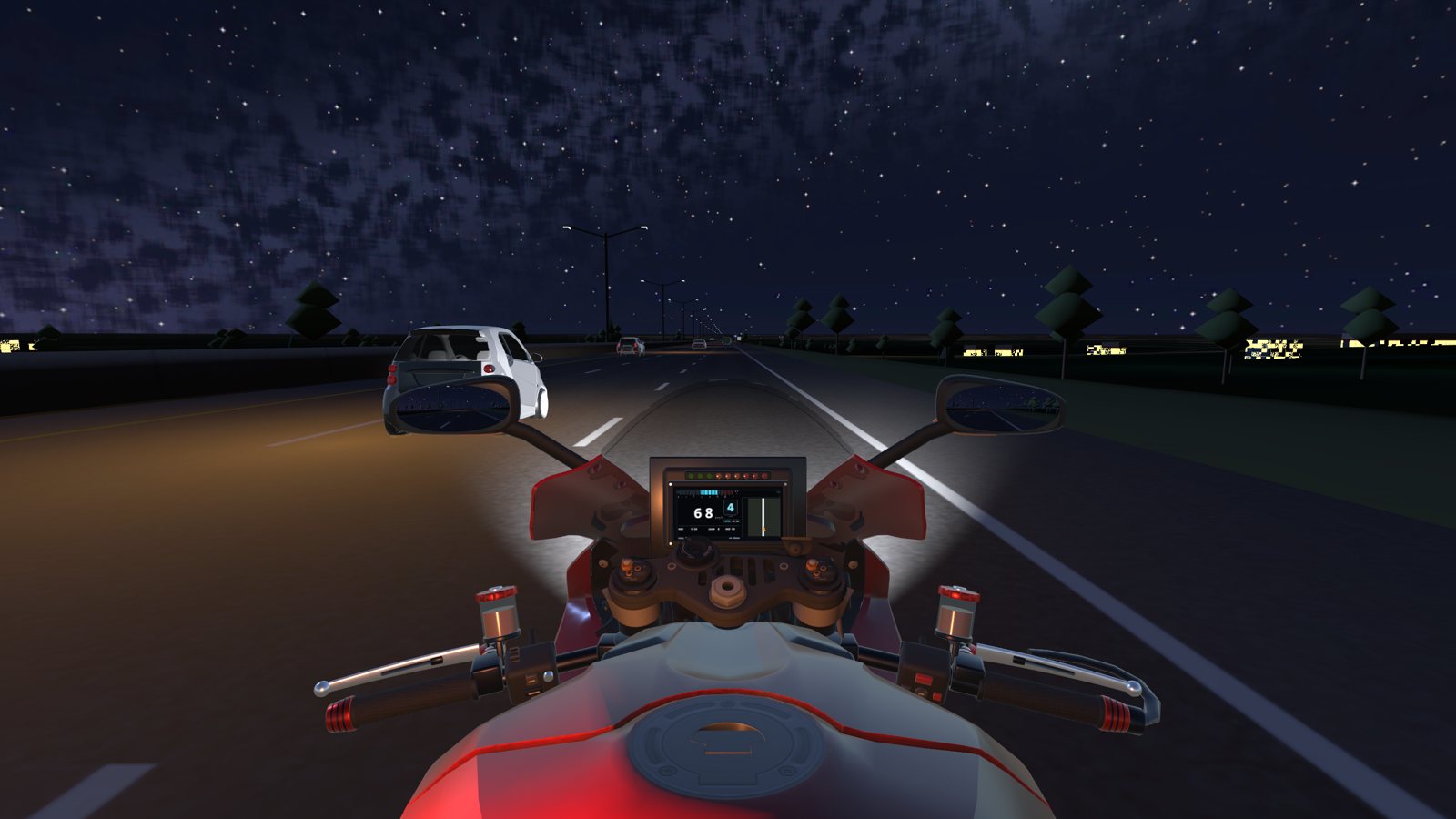 Night on I-90 along the north edge