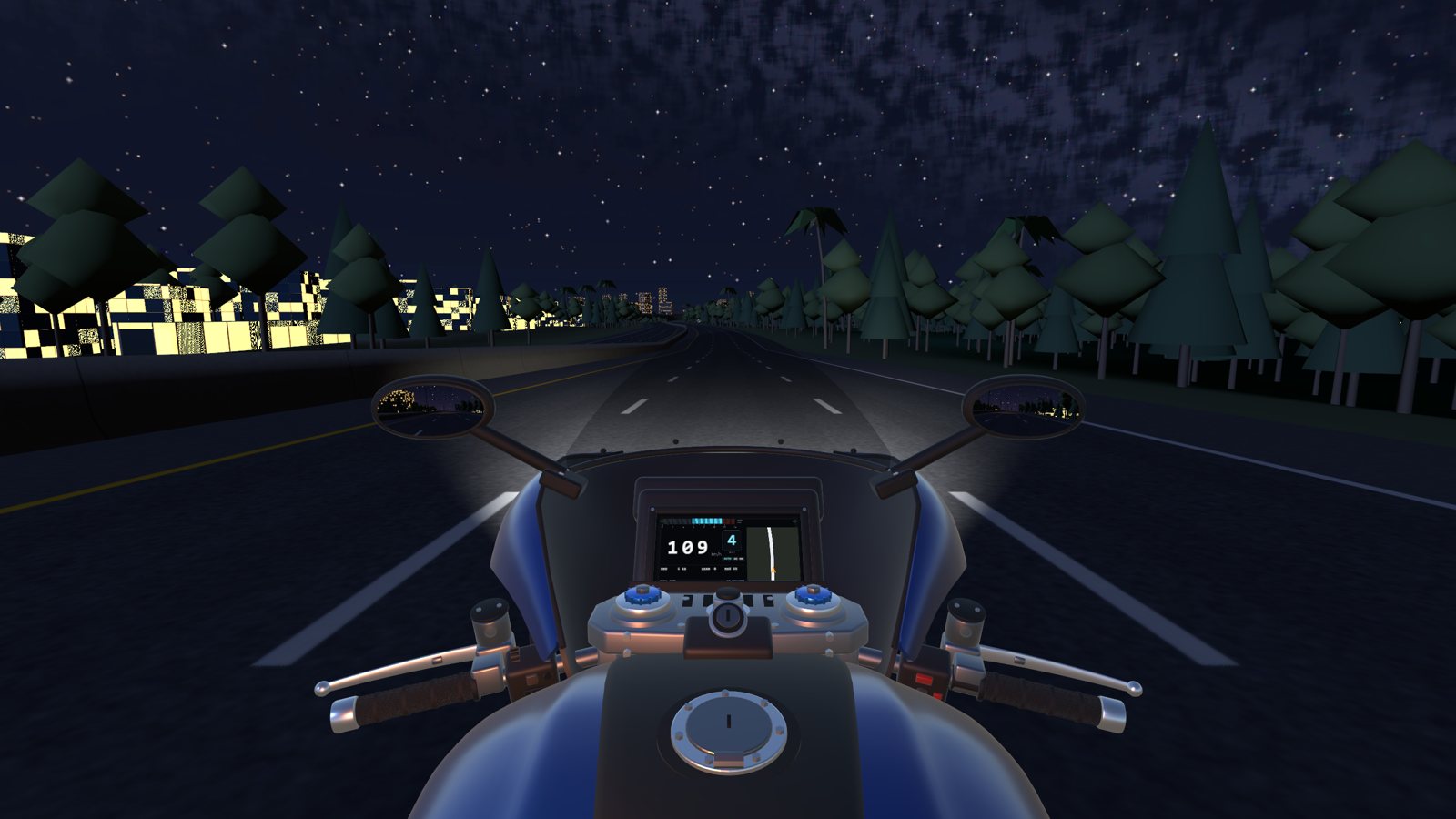 Night riding down the Don Valley Parkway on the headlight