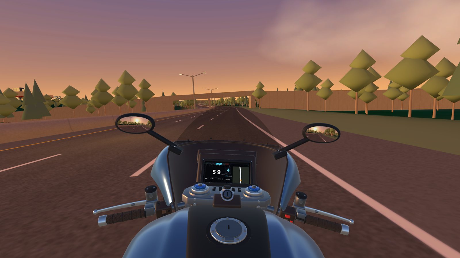 The rider's view on the Beltline at sunset