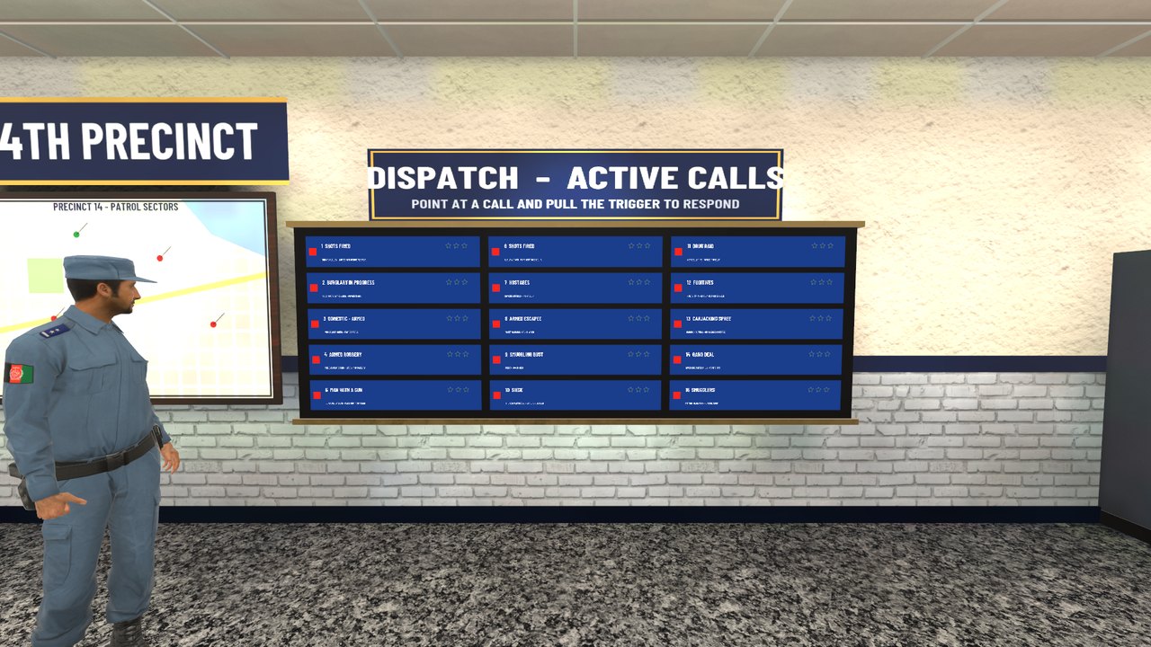 The dispatch board of the 14th Precinct