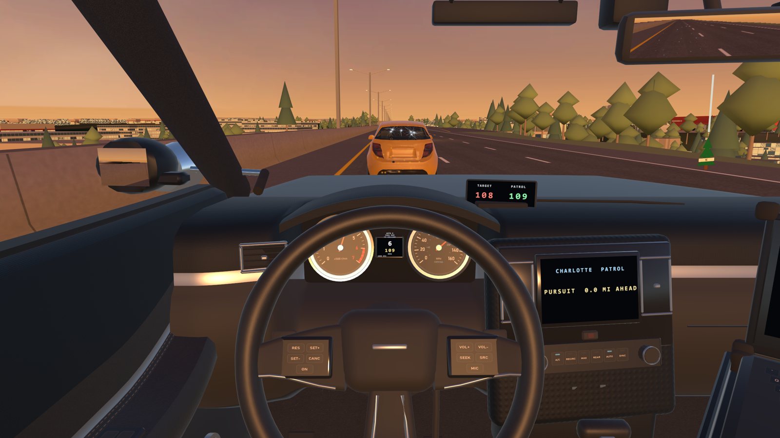 Flat out on I-85 behind a fleeing street racer