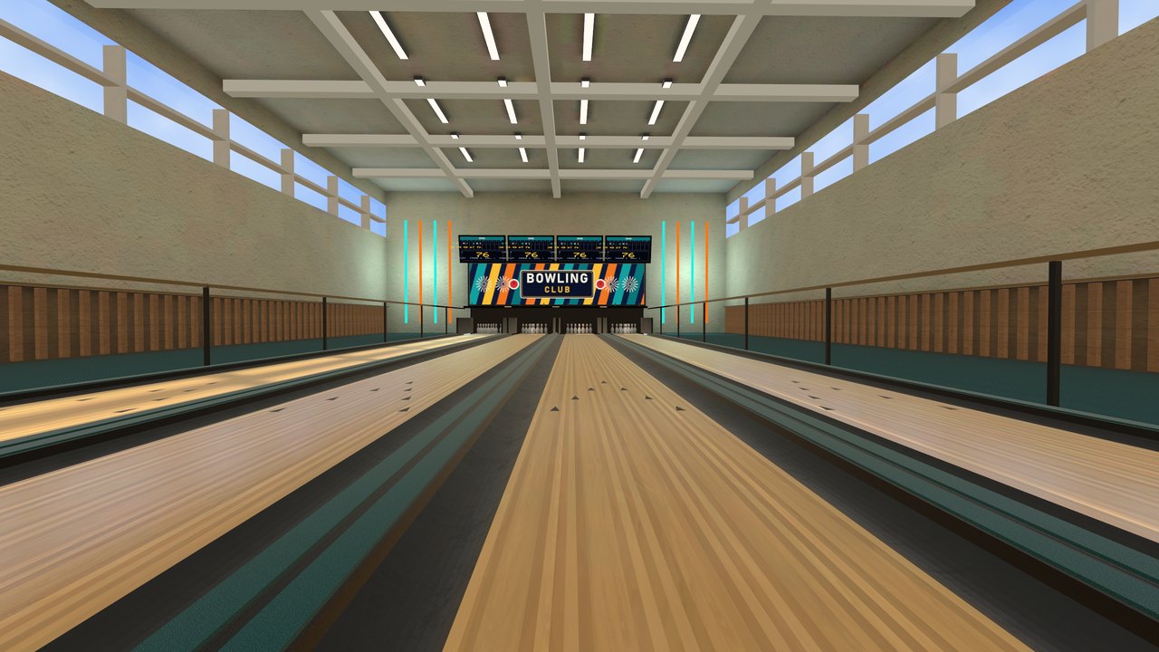 Four lanes from the bowlers' area