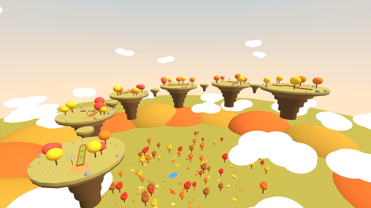 The autumn world islands above the clouds