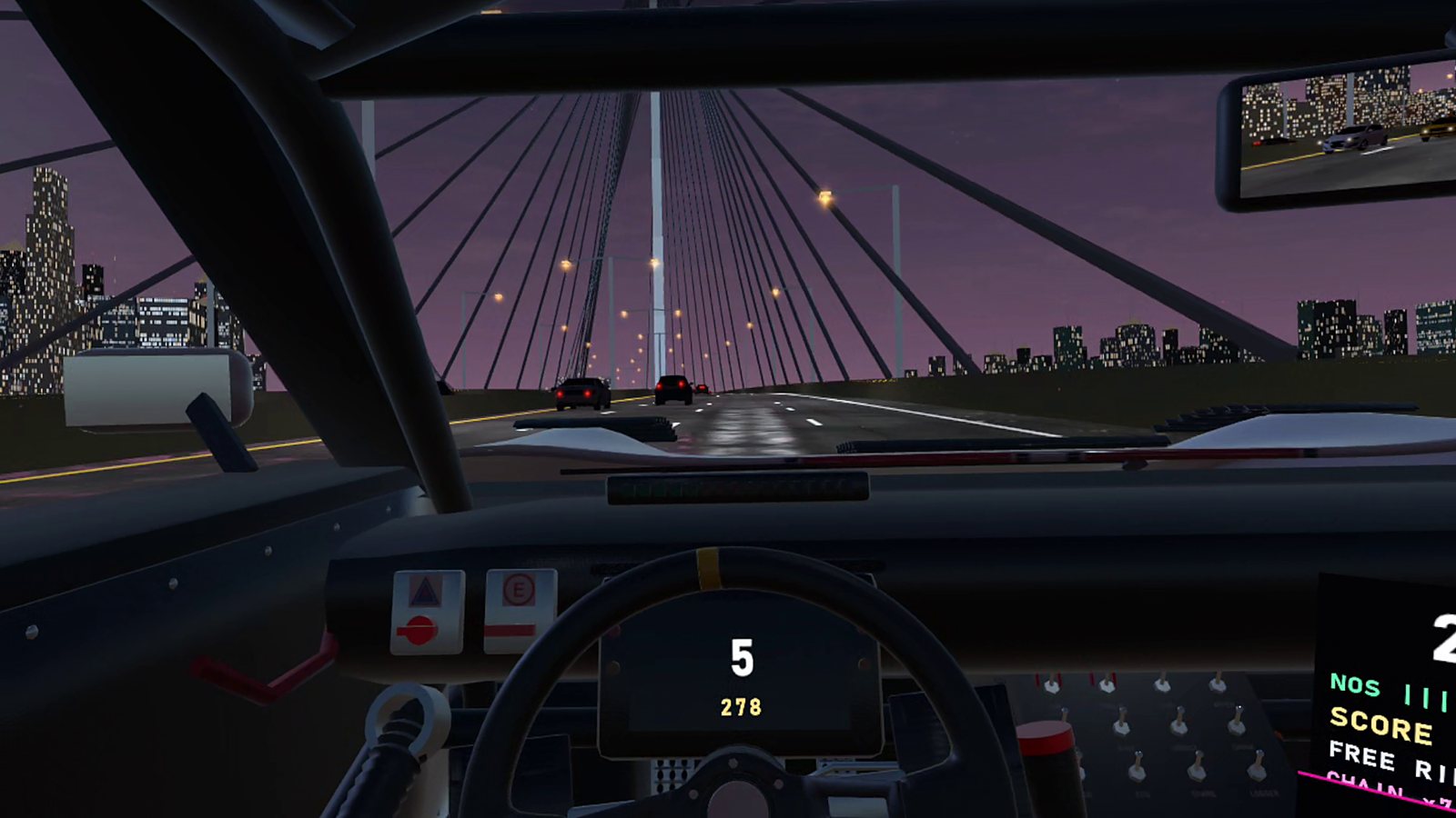 Under the skyway cables at 278 km/h