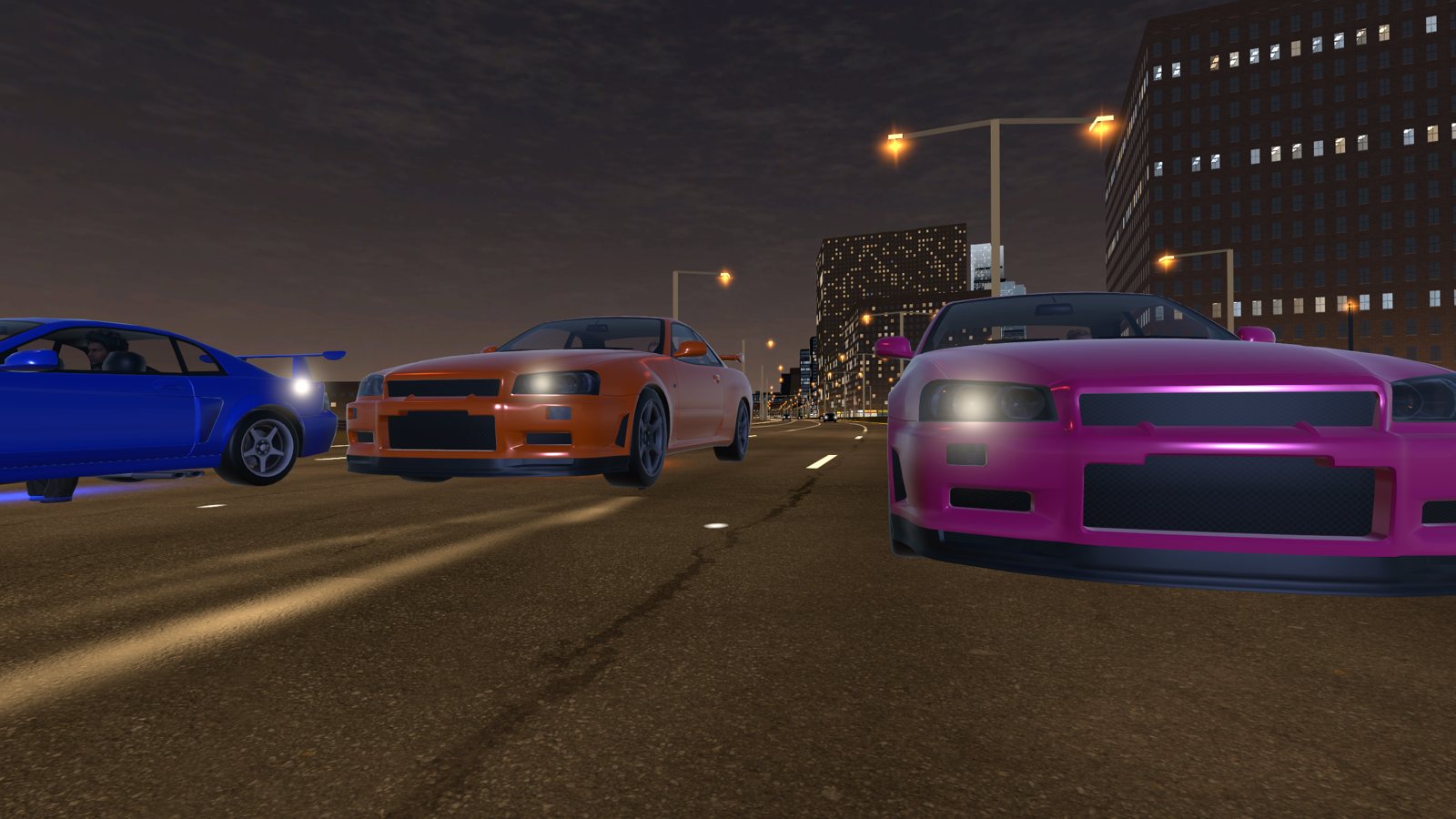 The West Side Highway with the downtown skyline ahead