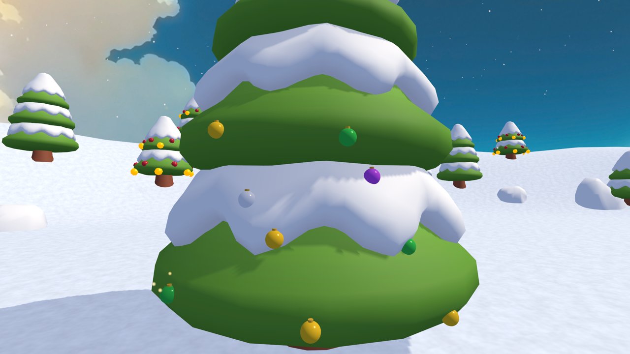 Hanging baubles on the big Christmas tree