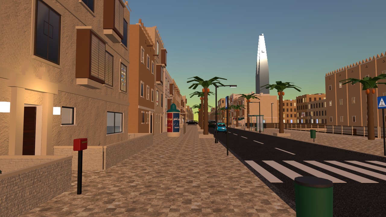 The cobbled street at life size with the red bike lane and Altbau houses
