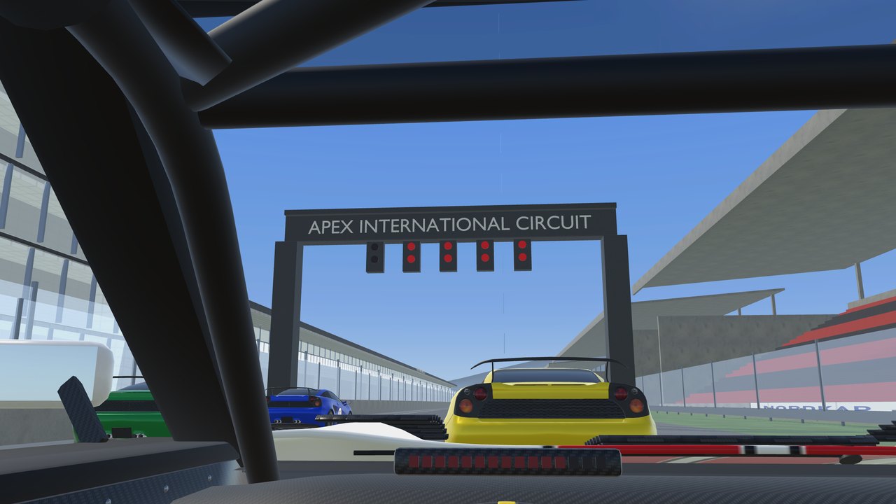 Racing a rival through the circuit in the cockpit