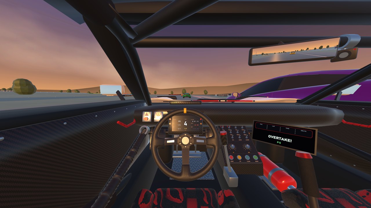 The race car at sunset