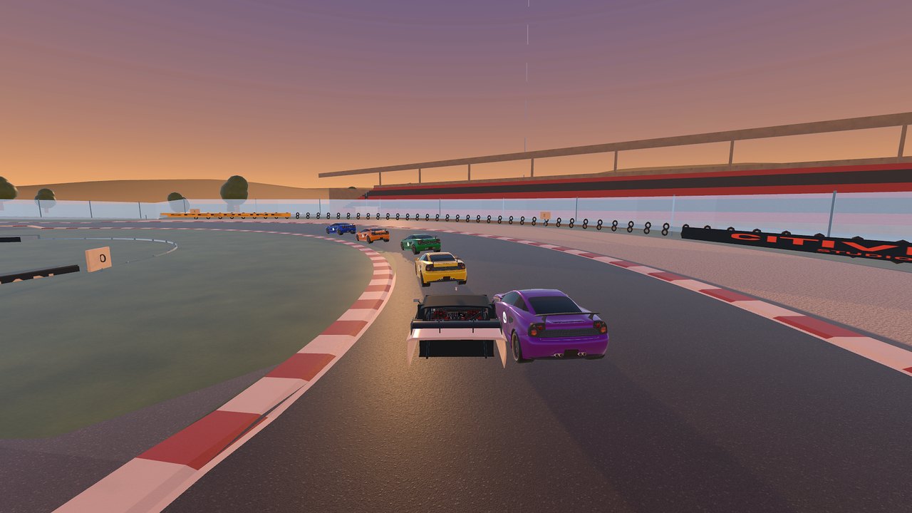 Racing the GT field at sunset