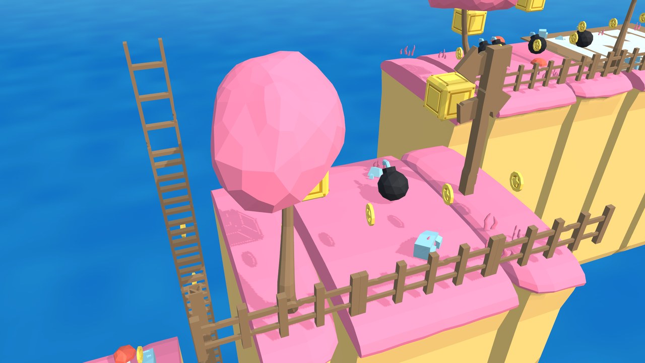 Coral Deep: ice and ladders out over the water