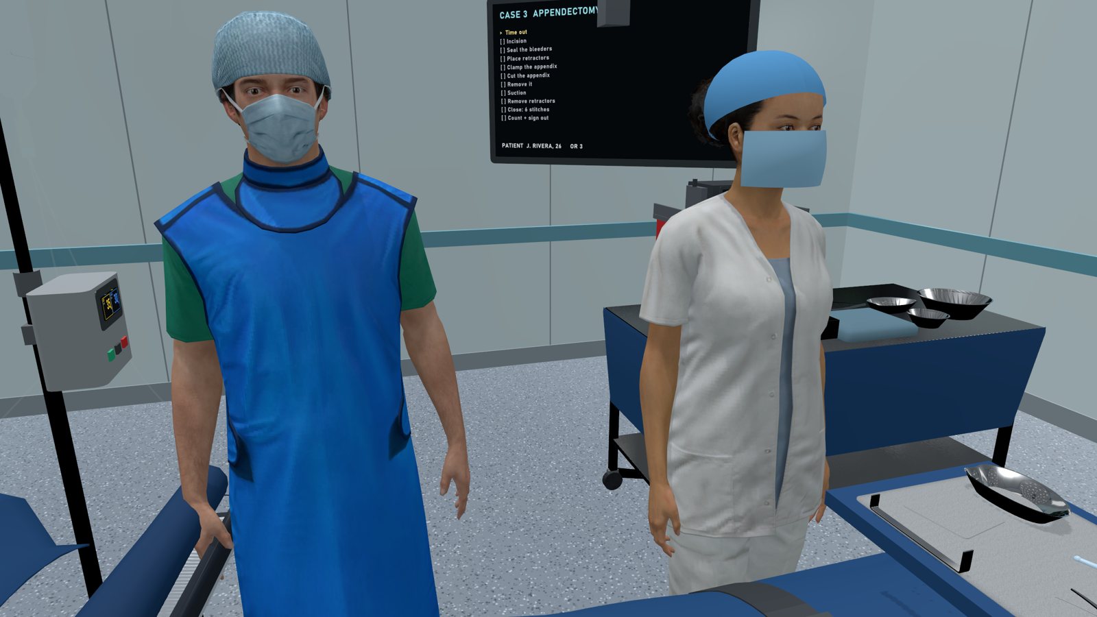 The scrub nurse and the assistant surgeon