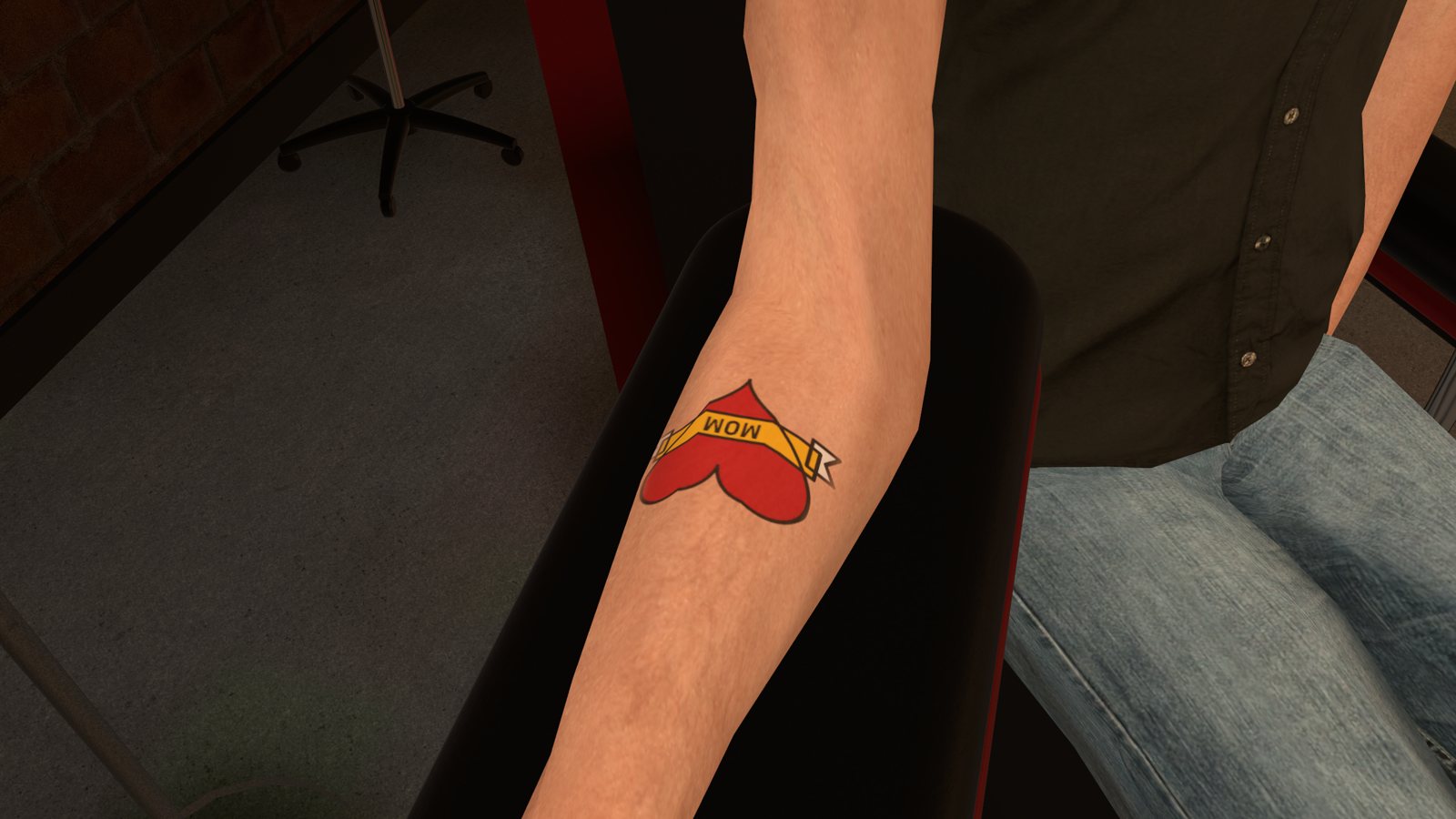 A finished Mom Heart tattoo