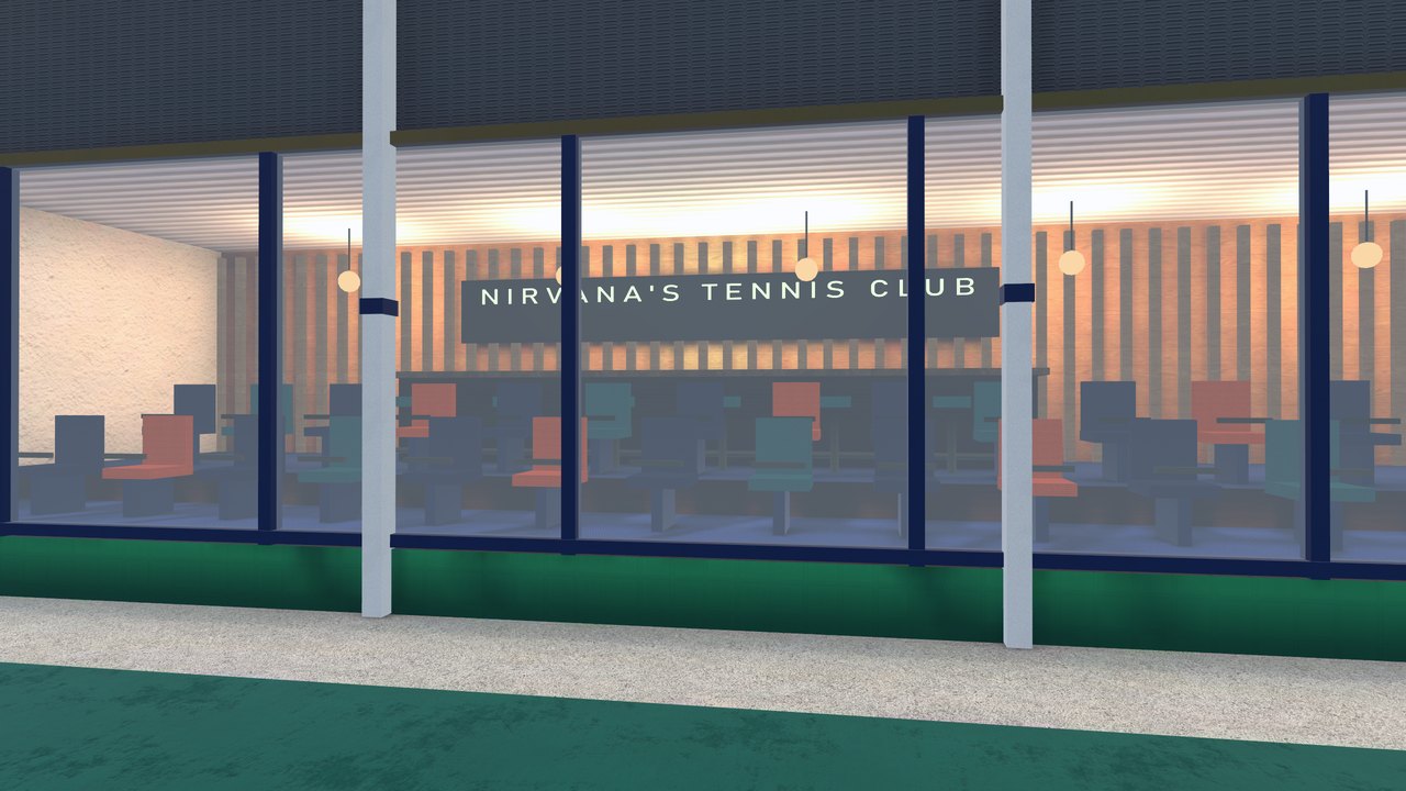 The players' gallery behind the glass wall