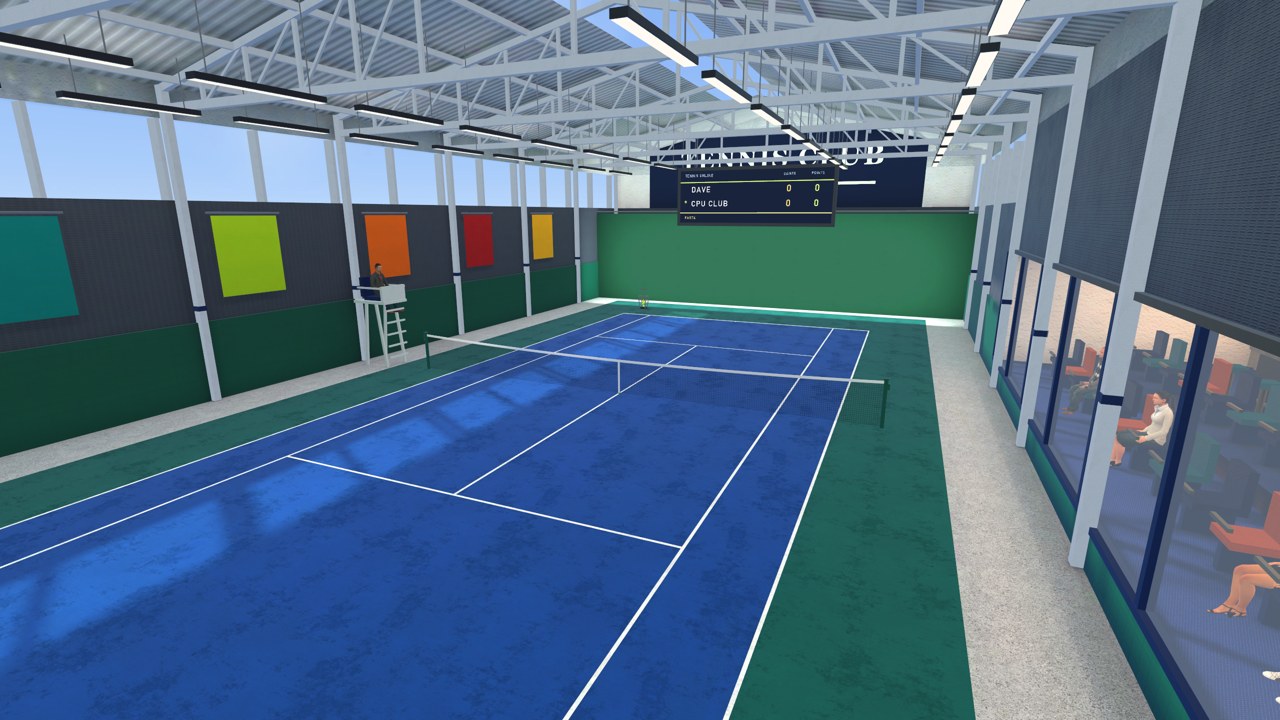 The indoor court from the gallery side