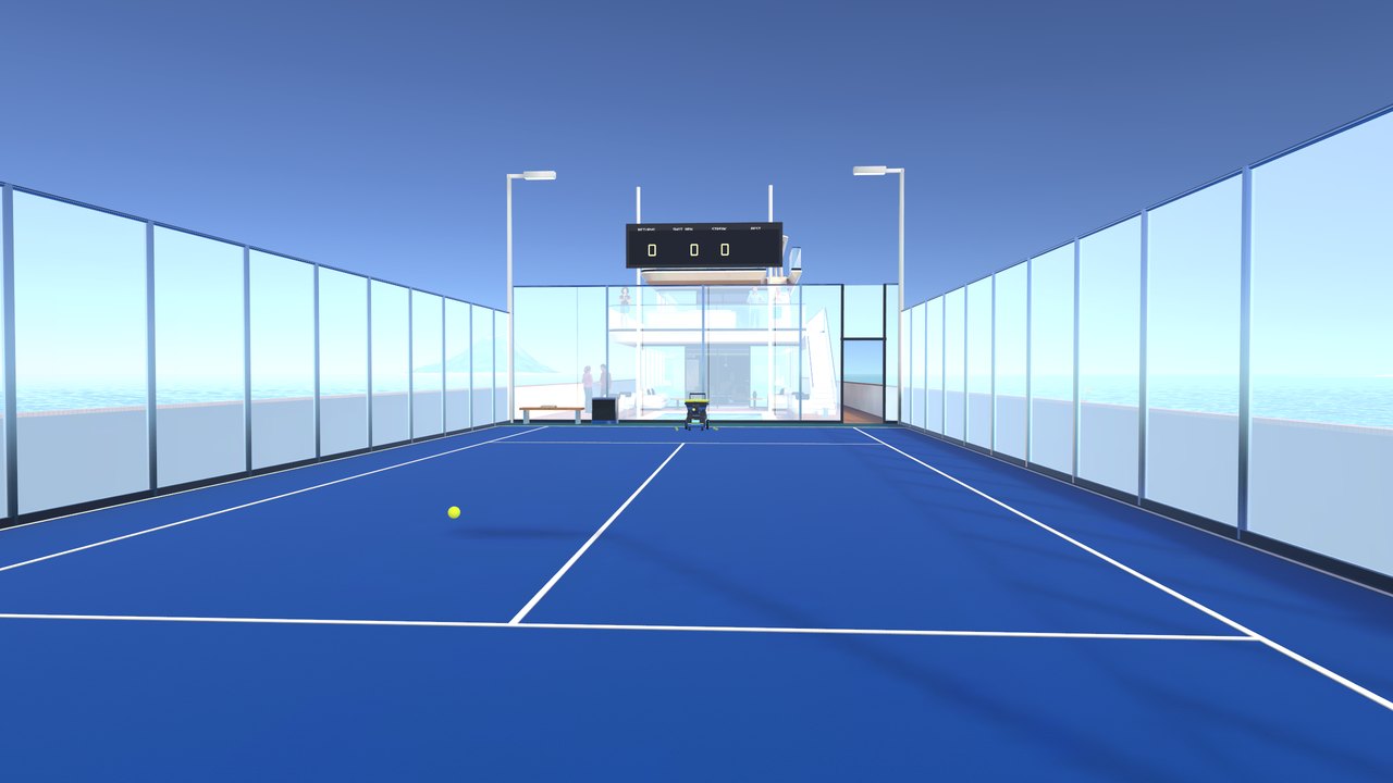 On court: a feed from the ball machine