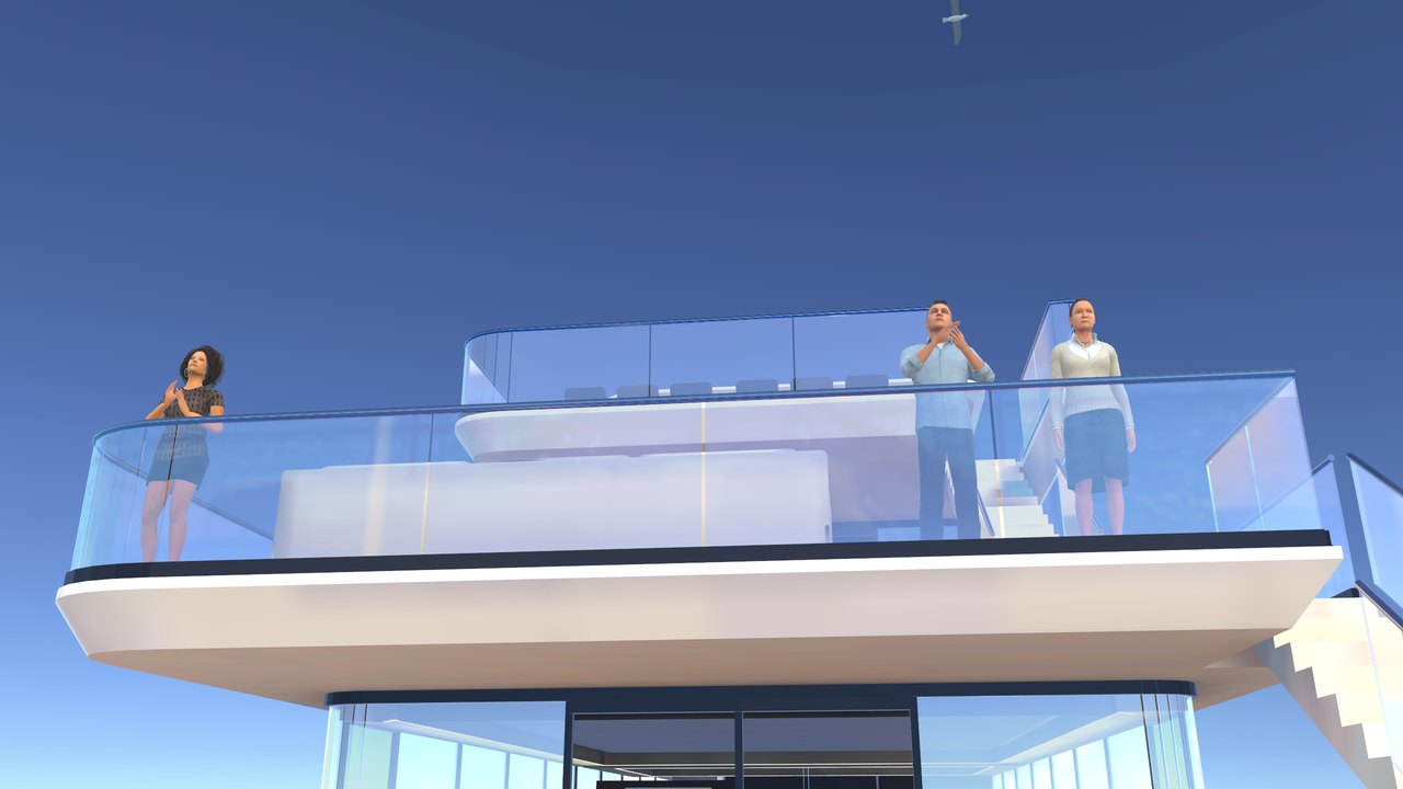Guests on the upper deck cheering a winner