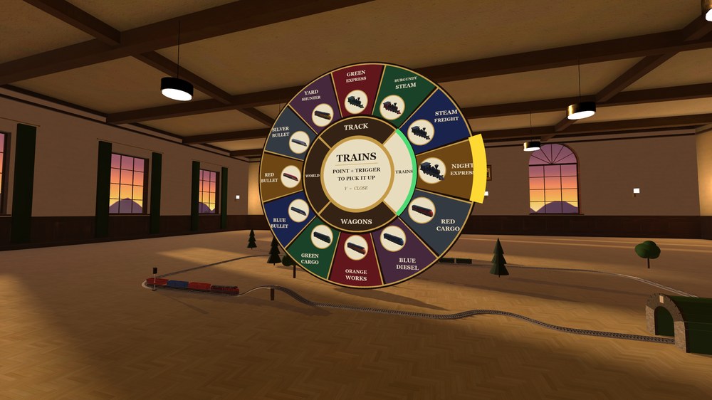 The round build wheel open on the trains tab